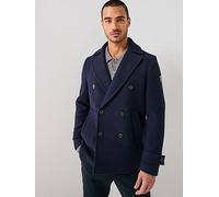 Hackett Greenwich Peacoat, Navy, Size L, Men Navy