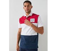 Hackett Heritage Bar Stripe Rugby Polo Shirt, Red, Size M, Men Red
