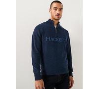 Hackett Heritage No1 Half Zip Knitted Jumper, Navy, Size S, Men Navy