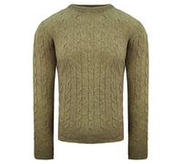 Hackett London Burlington Cable Crew Neck Long Sleeve Mens Sweater HM702356 8KJ Brown