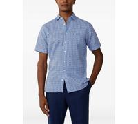 Hackett London clay-print short-sleeve shirt - Blue S-XL