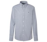 Hackett London Men's Essential Poplin Chec Shirt, Green (Bottle Green), XXL