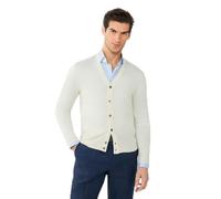 Hackett London Men's GMD Merino Silk Cdi Sweater Cardigan, Beige (Ivory White), S