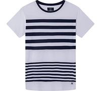 HACKETT LONDON Mens Nautical Stripe TEE T-Shirt, 8GNBRIGHT WHT, XL