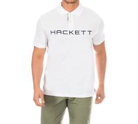 Hackett London Mens short-sleeved polo shirt with lapel collar HMX1007B - White Cotton - Size Small