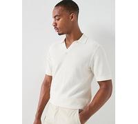 Hackett London Riviera Open Collar Knitted Polo Shirt, Off White, Size 2Xl, Men Off White