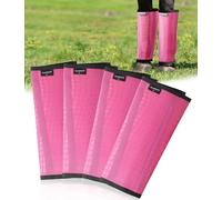 HackFond Breathable Mesh Horse Fly Boots - Equine Fly Leg Wraps for Insect & Scratch Protection, Comfortable Horse Leg Guards for Pasture, Trail Riding & Daily Use Set of 4 Magenta Large