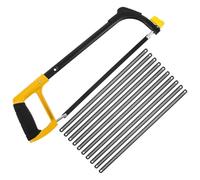 Hacksaw Frame with 10 Quick Change Saw Blade Mini Hacksaw Set Aluminum Alloy Hand Handsaw Set with Non Slip Rubber Handle Junior Hack Saw for Cutting Metal,Wood and PVC Pipe