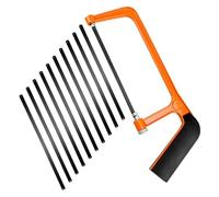 Hacksaw, Hacksaw for Metal Cutting, Adjustable Angle Saw, Heavy Duty Hack Saw, with 10 Replaceable Blades, for Cutting Plastic, PVC Pipe, Tile