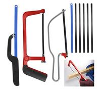 Hacksaw,Hacksaw for Metal Cutting,Mini Metal Saw,Sturdy Hack Saw,for Cutting Plastic PVC Pipe Tile and Wood,Adjustable Angle,with 2PCS Sawblade Set