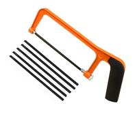 Hacksaw, Mini Hacksaw Set with 5 Carbon Steel Blades, Lightweight Aluminium Frame Junior Hack Saw for Woodwork, DIY Projects, Crafts and Home Decoration