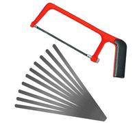 Hacksaw, Professional Hack Saw Small Metal Cutting Saw Adjustable Angle Junior Hacksaw Heavy Duty Mini Hacksaw with 10 Exchangeable Blades for Cutting Plastic, PVC Pipe,Tile, Metal