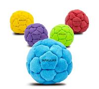 Hacky Sack and Footbag | No-Bust Stitching for Hard Kicking | 32 Panel Symmetry for Balance Tricks and Stalling | Professionally Hand-Stitched with Suede Material - Pack of 1 (Blue)