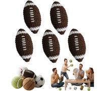 HackySack Set of 5, Hand-Made Knitted Rugby Footbag Sacks, Soft Crochet Juggling Balls for Kids & Beginners, Sports Kickbag for Indoor Play