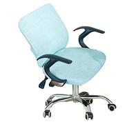 HACLEN Office Chair Cover protective Polyester Stretch Desk Chair Cover Decorative Computer Chair Cover Standard Size Chair Protectors -light blue-Large