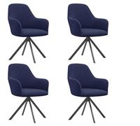HACLEN Stretch Armchair Covers for Dining Chairs, Soft Mid Century Modern Chair Covers, Curved Back Chair Slipcovers, Dining Chair Covers with Arms (Navy,Set of 4)