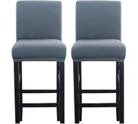 HACLEN Stretch Bar Stool Covers Cat Scratch Proof, Washable Bar Stool Chair Covers Soft Barstool Covers with Elastic Bottom (Dark gray,2 PCS)