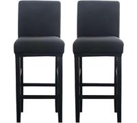 HACLEN Stretch Bar Stool Covers Cat Scratch Proof, Washable Bar Stool Chair Covers Soft Barstool Covers with Elastic Bottom (Black,2 PCS)