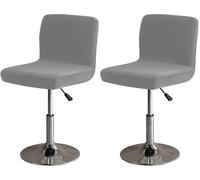 HACLEN Stretch Bar Stool Slipcovers, Cat Scratch Proof Soft Swivel Bar Stools Covers with Back, Removable Counter Chair Covers for Kitchen Bar Pub (dark gray,Set of 2)