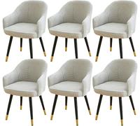 HACLEN Stretch Curved Back Dining Room Chair Covers, Dining Chair Slipcovers Soft Removable Accent Chair Slipcovers Washable Armchair Covers (Light gray,Set of 6)