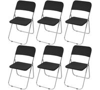 HACLEN Stretch Folding Chair Covers Set of 6 4 2, Universal Soft Split Dining Room Chair Slipcovers Washable Wedding Chair Protector for Party Banquet (black,6 PCS)
