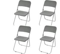 HACLEN Stretch Folding Chair Slipcovers, Separated Seat & Backrest Cover, Non-Slip WashableJacquard Fabric Chair Protector for Dining, Banquet, Party (dark gray,Set of 4)