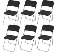 HACLEN Stretch Folding Chair Slipcovers, Separated Seat & Backrest Cover, Non-Slip WashableJacquard Fabric Chair Protector for Dining, Banquet, Party (black,Set of 6)