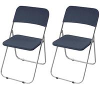 HACLEN Stretch Folding Chair Slipcovers, Separated Seat & Backrest Cover, Non-Slip WashableJacquard Fabric Chair Protector for Dining, Banquet, Party (navy blue,Set of 2)