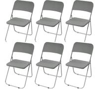 HACLEN Stretch Folding Chair Slipcovers, Separated Seat & Backrest Cover, Non-Slip WashableJacquard Fabric Chair Protector for Dining, Banquet, Party (dark gray,Set of 6)