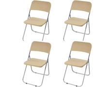 HACLEN Stretch Folding Chair Slipcovers, Separated Seat & Backrest Cover, Non-Slip WashableJacquard Fabric Chair Protector for Dining, Banquet, Party (Khaki,Set of 4)