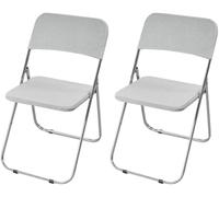 HACLEN Stretch Folding Chair Slipcovers, Separated Seat & Backrest Cover, Non-Slip WashableJacquard Fabric Chair Protector for Dining, Banquet, Party (Light gray,Set of 2)