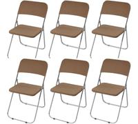 HACLEN Stretch Folding Chair Slipcovers, Separated Seat & Backrest Cover, Non-Slip WashableJacquard Fabric Chair Protector for Dining, Banquet, Party (brown,Set of 6)