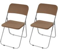 HACLEN Stretch Folding Chair Slipcovers, Separated Seat & Backrest Cover, Non-Slip WashableJacquard Fabric Chair Protector for Dining, Banquet, Party (brown,Set of 2)