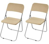 HACLEN Stretch Folding Chair Slipcovers, Separated Seat & Backrest Cover, Non-Slip WashableJacquard Fabric Chair Protector for Dining, Banquet, Party (Khaki,Set of 2)