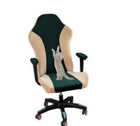 HACLEN Velvet Gaming Chair Covers Cat Scratch Proof, Stretch Office Desk Chair Cover with Armrest Covers Thick Rotating Armchair Covers Protector (Green,one size)