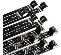 Haconba 10 Rolls 16.4 Feet Road Tape Black Railway Traffic Road Tape Sticker for Kids Toy Cars DIY Track Racing Theme Party Decor (Style set 3)