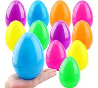 Haconba 12 Pack 6 Inch Jumbo Fillable Easter Eggs Giant Bright Plastic Easter Eggs for Easter Decoration Egg Hunt Egg Theme Party Supplies, 6 Colors