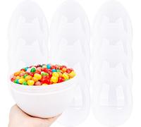 Haconba 12 Pack 8 Inch Jumbo White Easter Eggs Plastic Fillable White Blank Easter Eggs for DIY Craft Basket Stuffers Hunt Game Easter Party Favors