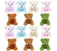 Haconba 14 Pack Mini Teddy Bears Toys 4 inch Colorful Soft Cute Small Teddy Bear Stuffed Animals Bulk for DIY Craft Birthday Valentine's Mother's Day Graduation Gifts, 7 Colors