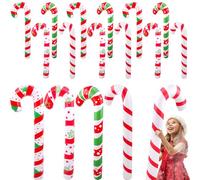 Haconba 16 Pack Christmas Inflatable Candy Canes Decorations Large Blow Up Candy Sticks Candy Canes Balloons for Xmas Holiday Home Decorations, 4 Styles