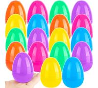 Haconba 18 Pack 3.15 Inch Fillable Easter Eggs Colorful Large Plastic Empty Easter Eggs for Easter Party Supplies Egg Hunt Game Basket Fillers, 6 Colors