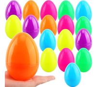 Haconba 18 Pack 5 Inch Jumbo Fillable Easter Eggs Large Plastic Giant Easter Eggs for Easter Decoration Surprise Egg Hunt Theme Party Supplies, 6 Colors