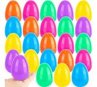 Haconba 24 Pack 3.15 Inch Easter Eggs Colorful Fillable Large Plastic Eggs for Egg Hunt Game Basket Fillers Easter Party Supplies, 6 Colors