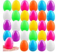 Haconba 28 Pack 4 Inch Easter Eggs Colorful Fillable Large Plastic Egg with Flat Bottom for Easter Basket Fillers Egg Hunt Party Supplies, 7 Colors