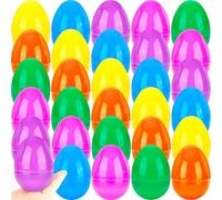 Haconba 30 Pack 4 Inch Easter Eggs Colorful Fillable Large Plastic Eggs for Egg Hunt Game Basket Fillers Easter Party Supplies, 6 Colors
