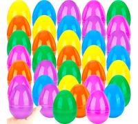 Haconba 36 Pack 4 Inch Easter Eggs Bulk Colorful Fillable Large Plastic Eggs for Easter Basket Fillers Egg Hunt Party Supplies, 6 Colors