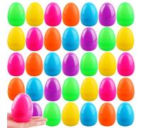 Haconba 36 Pack 4 Inch Fillable Easter Eggs with Flat Bottom Colorful Plastic Large Easter Eggs for Easter Basket Fillers Egg Hunt Party Supplies, 6 Colors