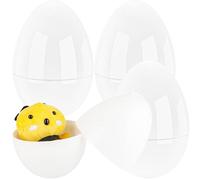 Haconba 4 Pack 10 Inch Extra Large White Easter Eggs DIY Jumbo Giant Fillable Plastic Blank Eggs for DIY Craft Basket Stuffers Hunt Game Easter Party