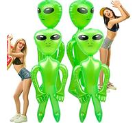 Haconba 4 Pack 67 Inch Giant Inflatable Alien Green Blow Up Alien Jumbo Inflatable Aliens for Alien Theme Party Halloween Home Decor
