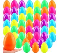 Haconba 48 Pack 5 Inch Large Fillable Easter Eggs Bulk Colorful Plastic Eggs Empty for Basket Fillers Egg Hunt Games Classroom Rewards Easter Party Favors, 6 Colors